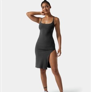 Halara In My Feels black lace up midi dress *NWT*